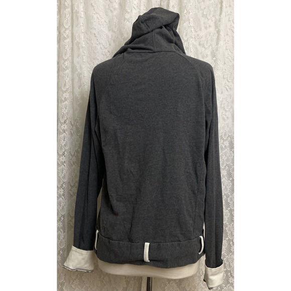 FUDA Women's Sport Hoody Active Wear Grey Yoga Sweeter Zip up Size M - Picture 3 of 9